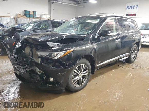 2017 Infiniti QX60 with VIN 5N1DL0MM7HC550677, listed as a Copart auction lot 50781605 with 87,274 mi miles and Salvage Title. Bid and sale history available at DreamBid. Image 1.