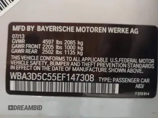 2014 BMW 3 Series 328d xDrive with VIN WBA3D5C55EF147308, listed as a IAAI auction lot 41499435 with 104,941 mi miles. Bid and sale history available at carsss.com. Image 9.