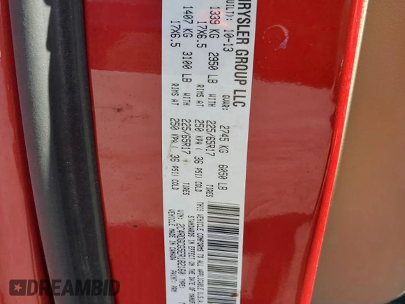 2014 Dodge Grand Caravan SXT with VIN 2C4RDGCG5ER182160, listed as a Copart auction lot 54140505 with 61,576 mi miles and Salvage Title. Bid and sale history available at DreamBid. Image 13.