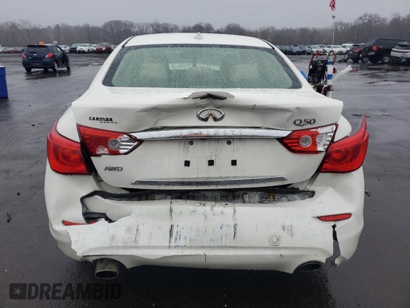 2017 Infiniti Q50 2.0t Premium with VIN JN1CV7AR1HM681670, listed as a Copart auction lot 51450165 with 87,020 mi miles and Salvage Title. Bid and sale history available at carsss.com. Image 6.