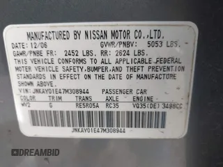 2007 Infiniti M Sport z VIN JNKAY01E47M308944, wystawiony jako IAAI lot #41514395 z przebiegiem 166 936 mil mil oraz . Historia ofert i sprzedaży dostępna na DreamBid. Obrazek 9.