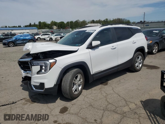 2022 GMC Terrain SLE z VIN 3GKALTEV3NL265091, wystawiony jako Copart lot #54828235 z przebiegiem 34 259 mil mil oraz Szkoda całkowita • Salvage title. Historia ofert i sprzedaży dostępna na DreamBid. Obrazek 1.