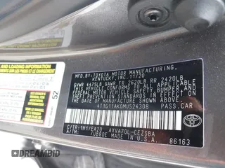 2021 Toyota Camry SE Nightshade with VIN 4T1G11AK0MU524308, listed as a IAAI auction lot 41654202 with 117,897 mi miles. Bid and sale history available at carsss.com. Image 9.