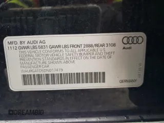 2013 Audi A8 L 3.0L with VIN WAURGAFD5DN017479, listed as a Copart auction lot 52292865 with 225,180 mi miles and Non Repairable. Bid and sale history available at carsss.com. Image 12.
