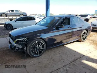 2020 Mercedes-Benz C with VIN 55SWF8DB9LU326662, listed as a Copart auction lot 52624405 with 39,162 mi miles and Salvage Title. Bid and sale history available at carsss.com. Image 1.