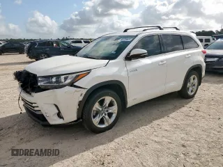 2017 Toyota Highlander Hybrid Limited with VIN 5TDDGRFH6HS036685, listed as a Copart auction lot 59726925 with 18,191 mi miles and Salvage title. Bid and sale history available at DreamBid. Image 1.