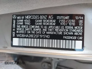 1995 Mercedes-Benz C with VIN WDBHA28E2SF191740, listed as a IAAI auction lot 41172625 with 331,540 mi miles. Bid and sale history available at carsss.com. Image 9.