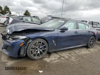 2020 BMW 8 Series M850i with VIN WBAGV8C02LCE55493, listed as a Copart auction lot 47229635 with 0 mi miles and Salvage Title. Bid and sale history available at carsss.com. Image 1.