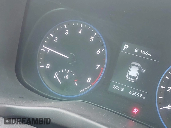 2021 Hyundai Kona SE z VIN KM8K1CAA3MU638297, wystawiony jako IAAI lot #41596526 z przebiegiem 63 549 mil mil oraz . Historia ofert i sprzedaży dostępna na DreamBid. Obrazek 7.