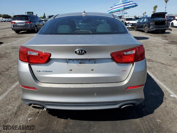 2014 Kia Optima LX with VIN KNAGM4A74E5476751, listed as a Copart auction lot 49802185 with 0 mi miles and Clean Title. Bid and sale history available at carsss.com. Image 6.