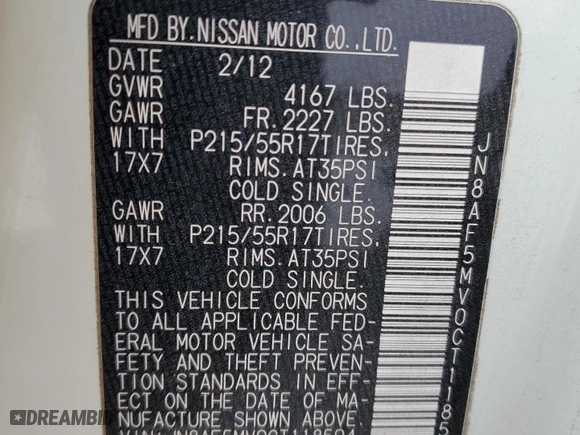2012 Nissan Juke SL with VIN JN8AF5MV0CT118594, listed as a Copart auction lot 45534175 with 79,303 mi miles and Salvage Title. Bid and sale history available at carsss.com. Image 13.