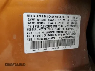 2009 Honda Fit Sport w/Navi with VIN JHMGE88609S006727, listed as a Copart auction lot 48816235 with 152,252 mi miles and Salvage Title. Bid and sale history available at carsss.com. Image 14.