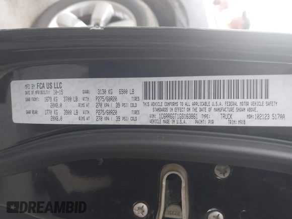 2016 Ram 1500 Big Horn z VIN 1C6RR6GT1GS163861, wystawiony jako IAAI lot #42445134 z przebiegiem 202 948 mil mil oraz . Historia ofert i sprzedaży dostępna na DreamBid. Obrazek 9.