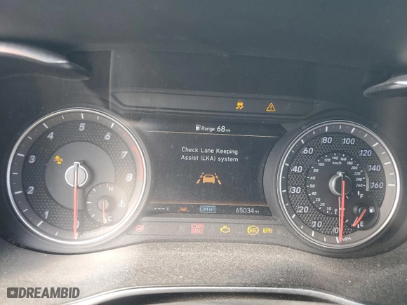 2020 Genesis G70 2.0T with VIN KMTG34LA9LU046717, listed as a Copart auction lot 45105765 with 65,034 mi miles and Non Repairable. Bid and sale history available at carsss.com. Image 9.