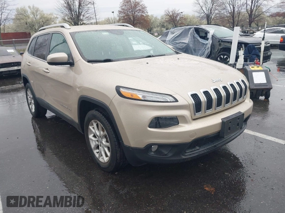 2014 Jeep Cherokee Latitude with VIN 1C4PJLCB8EW191911, listed as a IAAI auction lot 41956728 with 123,643 mi miles. Bid and sale history available at carsss.com. Image 1.