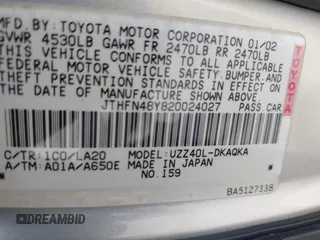 2002 Lexus SC 430 с VIN JTHFN48Y820024027, выставлен на аукционе IAAI как лот 42289137 с пробегом 146 635 миль миль и . История ставок и продаж доступна на DreamBid. Изображение 9.