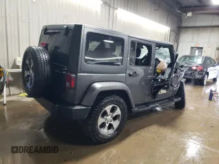 2017 Jeep Wrangler Unlimited Sahara with VIN 1C4BJWEG8HL593700, listed as a Copart auction lot 87053434 with 0 mi miles and Non Repairable. Bid and sale history available at carsss.com. Image 3.
