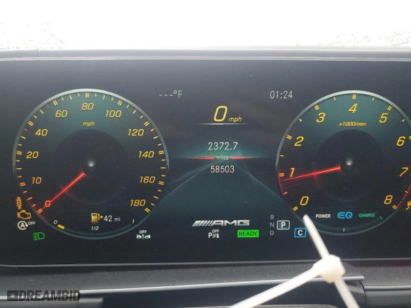 2021 Mercedes-Benz GLE with VIN 4JGFD6BBXMA252740, listed as a Copart auction lot 47109915 with 58,503 mi miles and Salvage Title. Bid and sale history available at carsss.com. Image 9.