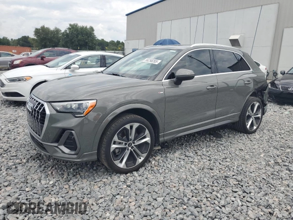 2021 Audi Q3 S line Premium with VIN WA1DECF39M1072069, listed as a Copart auction lot 56298265 with 35,763 mi miles and Salvage title. Bid and sale history available at DreamBid. Image 1.
