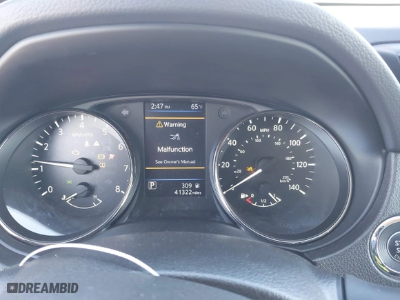 2020 Nissan Rogue SV with VIN JN8AT2MV6LW104334, listed as a IAAI auction lot 41699036 with 41,322 mi miles. Bid and sale history available at carsss.com. Image 7.