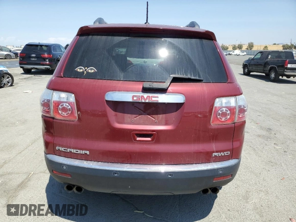 2010 GMC Acadia SLT1 with VIN 1GKLVMEDXAJ264974, listed as a Copart auction lot 61571175 with 169,688 mi miles and Salvage title. Bid and sale history available at DreamBid. Image 6.