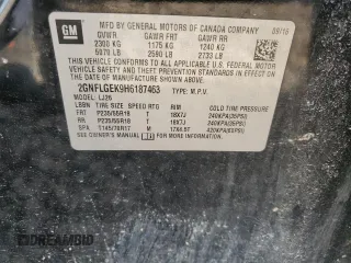 2017 Chevrolet Equinox Premier z VIN 2GNFLGEK9H6187463, wystawiony jako Copart lot #58006975 z przebiegiem Nie podano mil oraz Nie do naprawy • Non repairable. Historia ofert i sprzedaży dostępna na DreamBid. Obrazek 15.