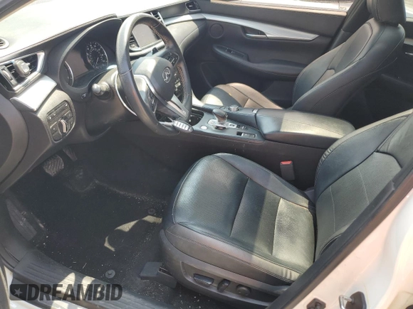 2019 Infiniti QX50 Essential with VIN 3PCAJ5M3XKF117589, listed as a Copart auction lot 58156705 with 59,554 mi miles and Salvage title. Bid and sale history available at DreamBid. Image 7.