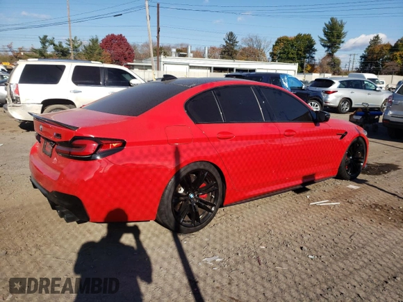 2021 BMW M5 z VIN WBS83CH02MCG02267, wystawiony jako Copart lot #79027694 z przebiegiem 40 791 mil mil oraz Szkoda całkowita • Salvage title. Historia ofert i sprzedaży dostępna na DreamBid. Obrazek 3.