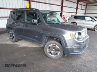 2017 Jeep Renegade Sport with VIN ZACCJBAB3HPE81518, listed as a IAAI auction lot 42414045 with 119,702 mi miles and . Bid and sale history available at DreamBid. Image 1.