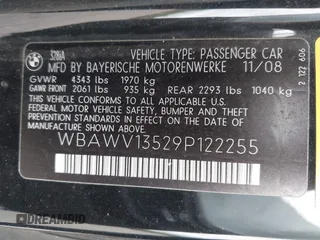 2009 BMW 3 Series 328i с VIN WBAWV13529P122255, выставлен на аукционе IAAI как лот 42503796 с пробегом 104 850 миль миль и . История ставок и продаж доступна на DreamBid. Изображение 9.