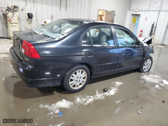 2005 Honda Civic Sdn LX SSRS with VIN 2HGES16685H568471, listed as a Copart auction lot 44326865 with 0 mi miles and Salvage Title. Bid and sale history available at carsss.com. Image 3.