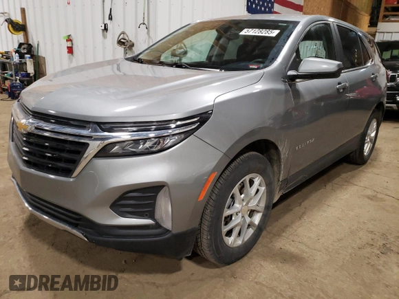 2023 Chevrolet Equinox LT with VIN 3GNAXTEG5PL130075, listed as a Copart auction lot 57128285 with 8,024 mi miles and Salvage title. Bid and sale history available at DreamBid. Image 1.