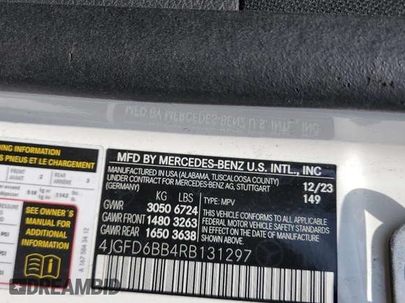2024 Mercedes-Benz GLE 53 AMG with VIN 4JGFD6BB4RB131297, listed as a Copart auction lot 62172795 with Not provided miles and Clean title. Bid and sale history available at DreamBid. Image 13.