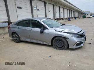 2020 Honda Civic LX with VIN 2HGFC2F66LH583457, listed as a Copart auction lot 52914075 with 36,011 mi miles and Salvage title. Bid and sale history available at DreamBid. Image 4.