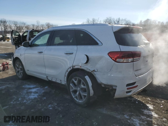 2018 Kia Sorento SX with VIN 5XYPKDA50JG362982, listed as a Copart auction lot 89136045 with 107,943 mi miles and Salvage Title. Bid and sale history available at DreamBid. Image 2.