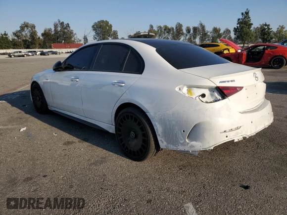 2023 Mercedes-Benz C 43 AMG with VIN W1KAF8HB1PR075633, listed as a Copart auction lot 88280235 with 29,754 mi miles and Salvage Title. Bid and sale history available at DreamBid. Image 2.