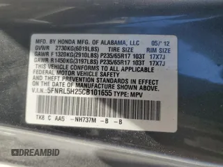 2012 Honda Odyssey LX with VIN 5FNRL5H25CB101655, listed as a Copart auction lot 54958305 with 271,811 mi miles and Clean Title. Bid and sale history available at carsss.com. Image 13.