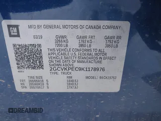 2019 Chevrolet Silverado 1500 LT with VIN 2GCVKPEC9K1178976, listed as a IAAI auction lot 40654696 with 23,603 mi miles and . Bid and sale history available at DreamBid. Image 9.