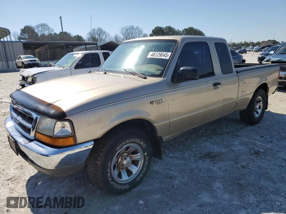 2000 Ford Ranger XL with VIN 1FTYR14V5YTA14815, listed as a Copart auction lot 48729045 with 204,497 mi miles and Clean Title. Bid and sale history available at carsss.com. Image 1.
