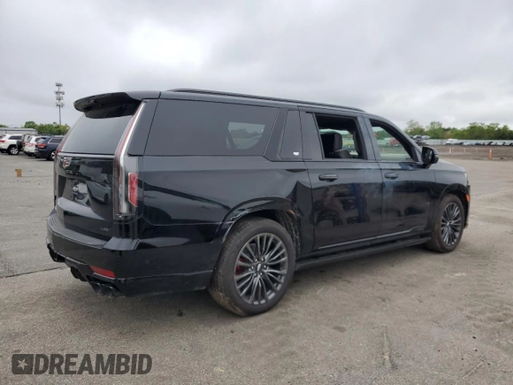 2024 Cadillac Escalade ESV AWD V-Series with VIN 1GYS4SK9XRR381010, listed as a Copart auction lot 56686185 with Not provided miles and Salvage title. Bid and sale history available at DreamBid. Image 3.