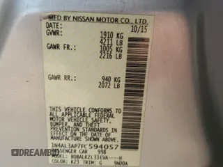 2015 Nissan Altima SV z VIN 1N4AL3AP7FC594057, wystawiony jako Copart lot #59102565 z przebiegiem 60 744 mil mil oraz Szkoda całkowita • Salvage title. Historia ofert i sprzedaży dostępna na DreamBid. Obrazek 12.