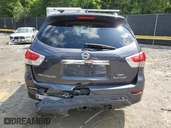 2013 Nissan Pathfinder Platinum with VIN 5N1AR2MM6DC672311, listed as a Copart auction lot 58985895 with 160,552 mi miles and Salvage title. Bid and sale history available at DreamBid. Image 6.