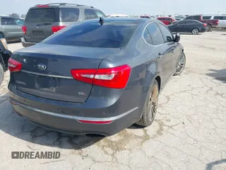 2015 Kia Cadenza Premium with VIN KNALN4D76F5195656, listed as a IAAI auction lot 41803974 with 107,734 mi miles. Bid and sale history available at carsss.com. Image 4.