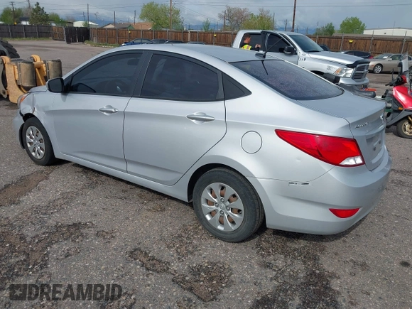 2016 Hyundai Accent SE with VIN KMHCT4AE4GU038514, listed as a IAAI auction lot 42174556 with Not Provided miles and . Bid and sale history available at DreamBid. Image 3.