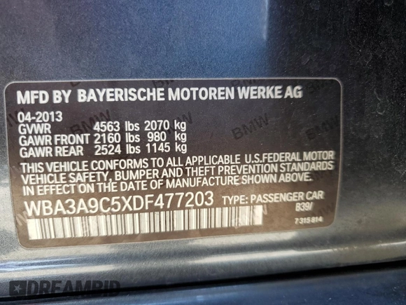 2013 BMW 3 Series 335i z VIN WBA3A9C5XDF477203, wystawiony jako Copart lot #61187955 z przebiegiem 122 646 mil mil oraz Czysty tytuł • Clean title. Historia ofert i sprzedaży dostępna na DreamBid. Obrazek 12.