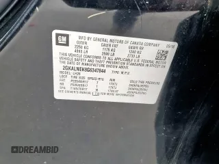 2016 GMC Terrain SLE z VIN 2GKALNEK8G6347844, wystawiony jako Copart lot #57173345 z przebiegiem 282 240 mil mil oraz Czysty tytuł • Clean title. Historia ofert i sprzedaży dostępna na DreamBid. Obrazek 12.