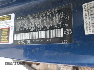 2011 Toyota Camry LE with VIN 4T4BF3EK1BR159819, listed as a IAAI auction lot 42173294 with 325,805 mi miles. Bid and sale history available at carsss.com. Image 9.