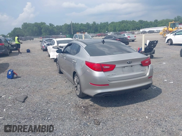 2014 Kia Optima SXL Turbo with VIN 5XXGR4A68EG286085, listed as a IAAI auction lot 42634481 with 160,217 mi miles and . Bid and sale history available at DreamBid. Image 3.