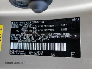 2019 Lexus RX 350L Premium with VIN JTJGZKCAXK2012648, listed as a Copart auction lot 44417555 with 27,464 mi miles and Salvage title. Bid and sale history available at DreamBid. Image 14.