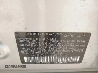 2010 Subaru Forester X с VIN JF2SH6BC8AH797596, выставлен на аукционе IAAI как лот 42454541 с пробегом 87 291 миль миль и . История ставок и продаж доступна на DreamBid. Изображение 9.